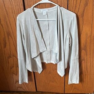 Grey suede jacket - cropped - size S